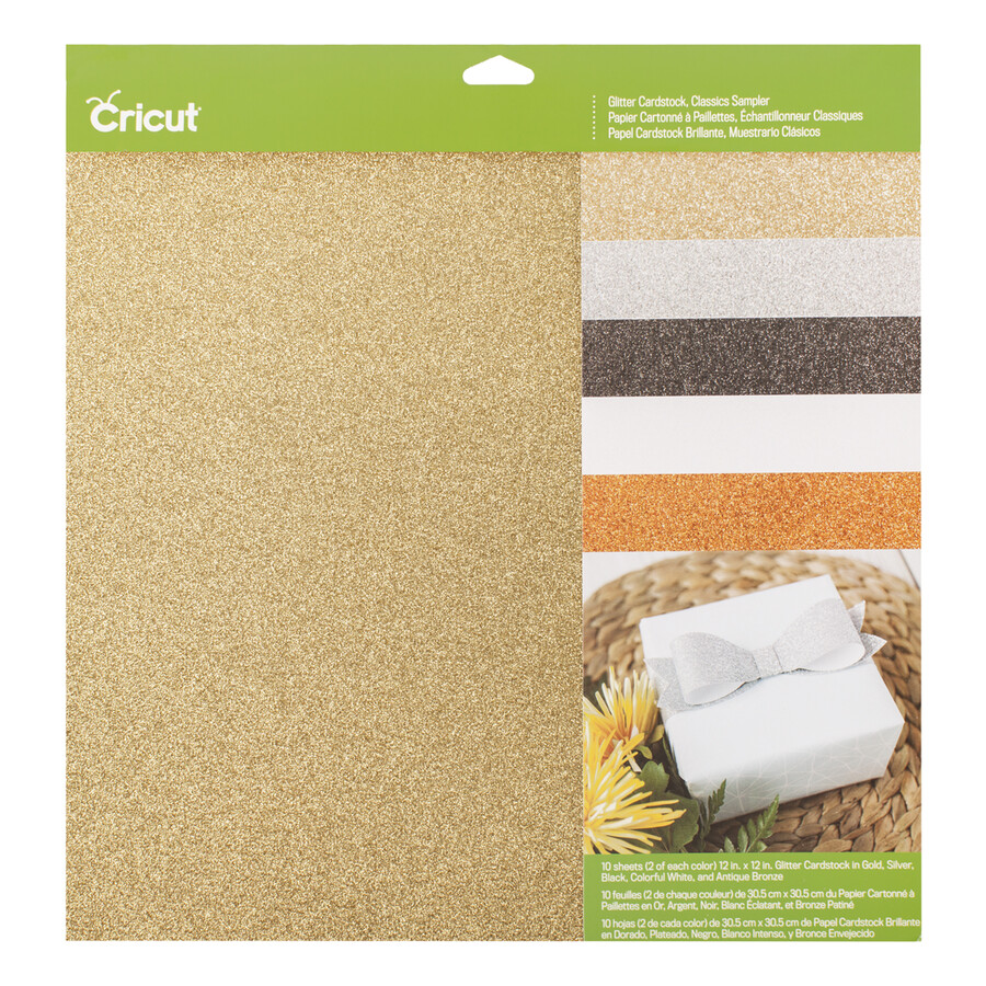 glitzerkarton-probierpaket klassiker - 12 x 12