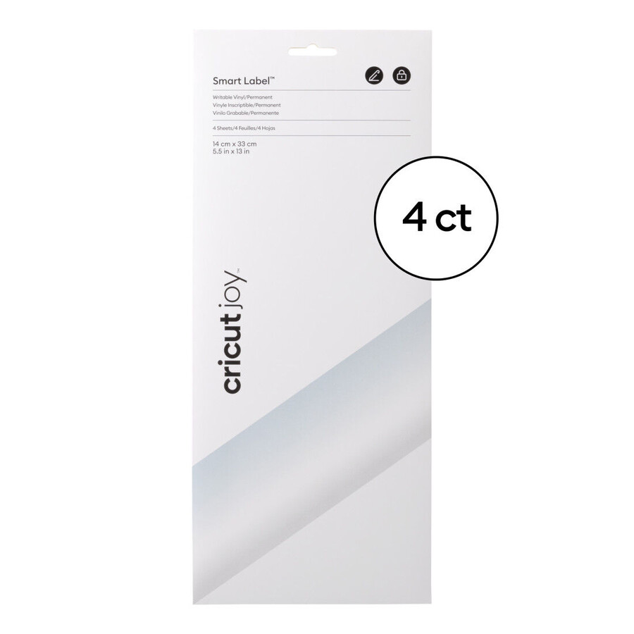 cricut joy smart label beschreibbare vinylfolie – permanent transparent