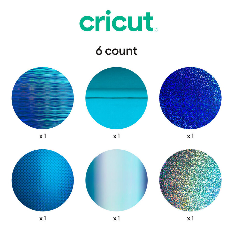 holografisches vinyl blaues sampler-set – permanent 6 stück