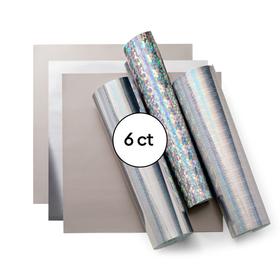 holografisches vinyl silber-probierpackung - permanent 6 stück