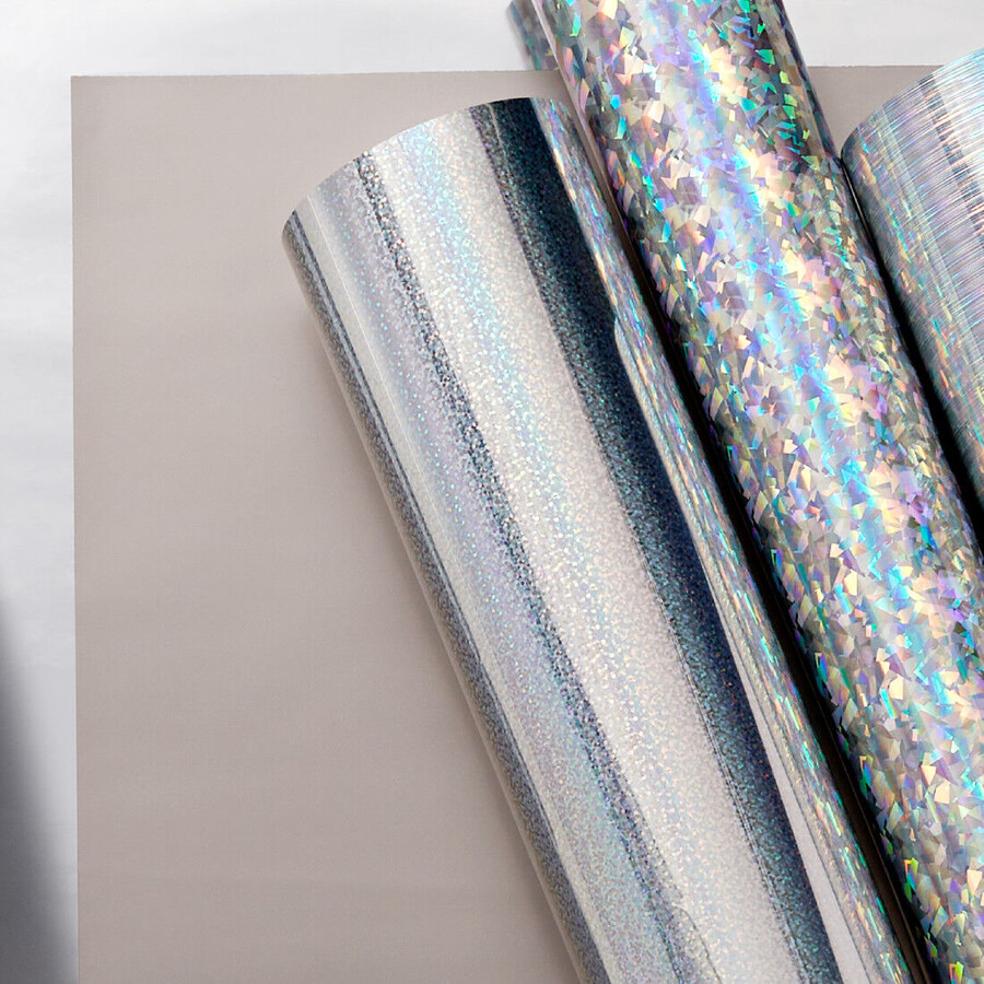 holografisches vinyl silber-probierpackung - permanent 6 stück