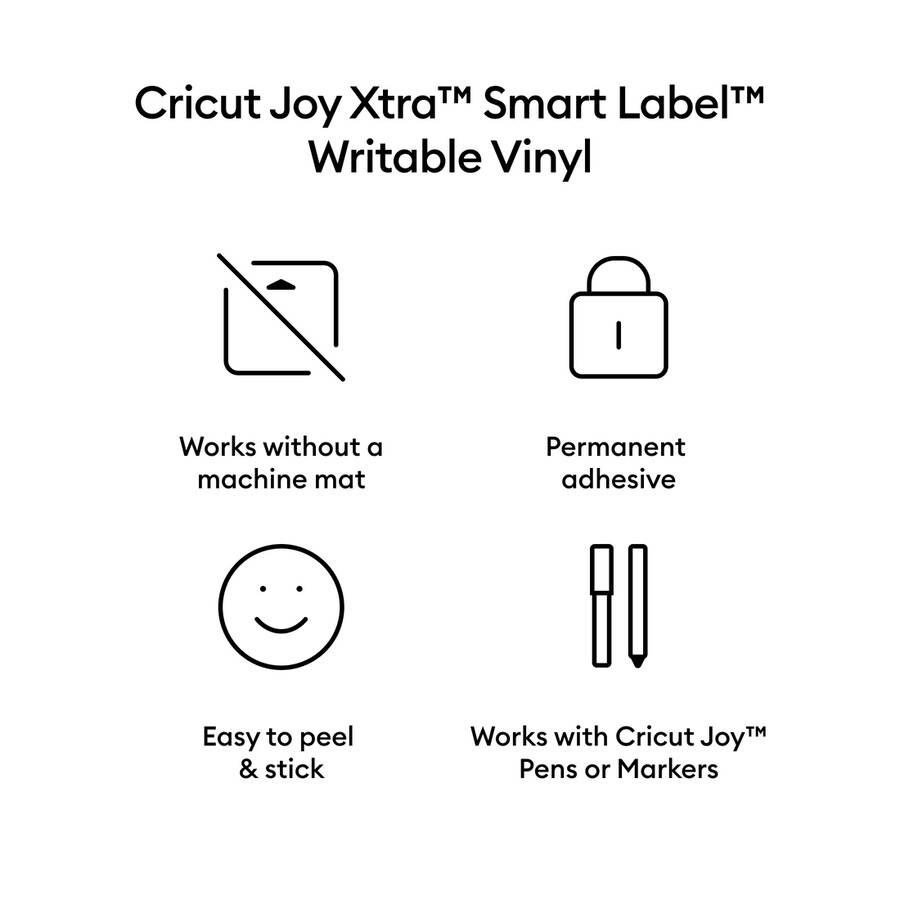 cricut joy xtra smart vinyl beschreibbare vinylfolie – permanent 3 stück