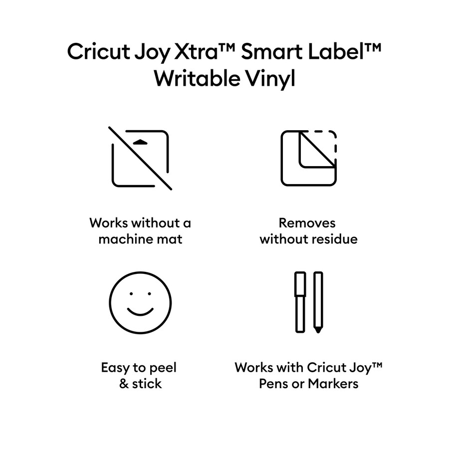 cricut joy xtra smart vinyl beschreibbare vinylfolie – abnehmbar 3 stück