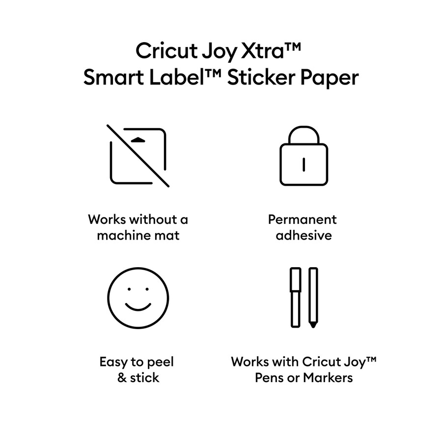cricut joy xtra smart label papier – permanent 4 stück