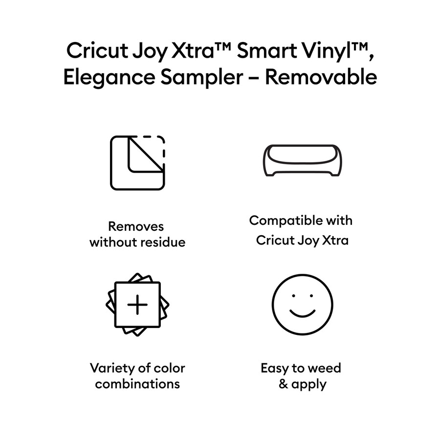 cricut joy xtra smart vinyl – abnehmbares musterset eleganz 3 stück