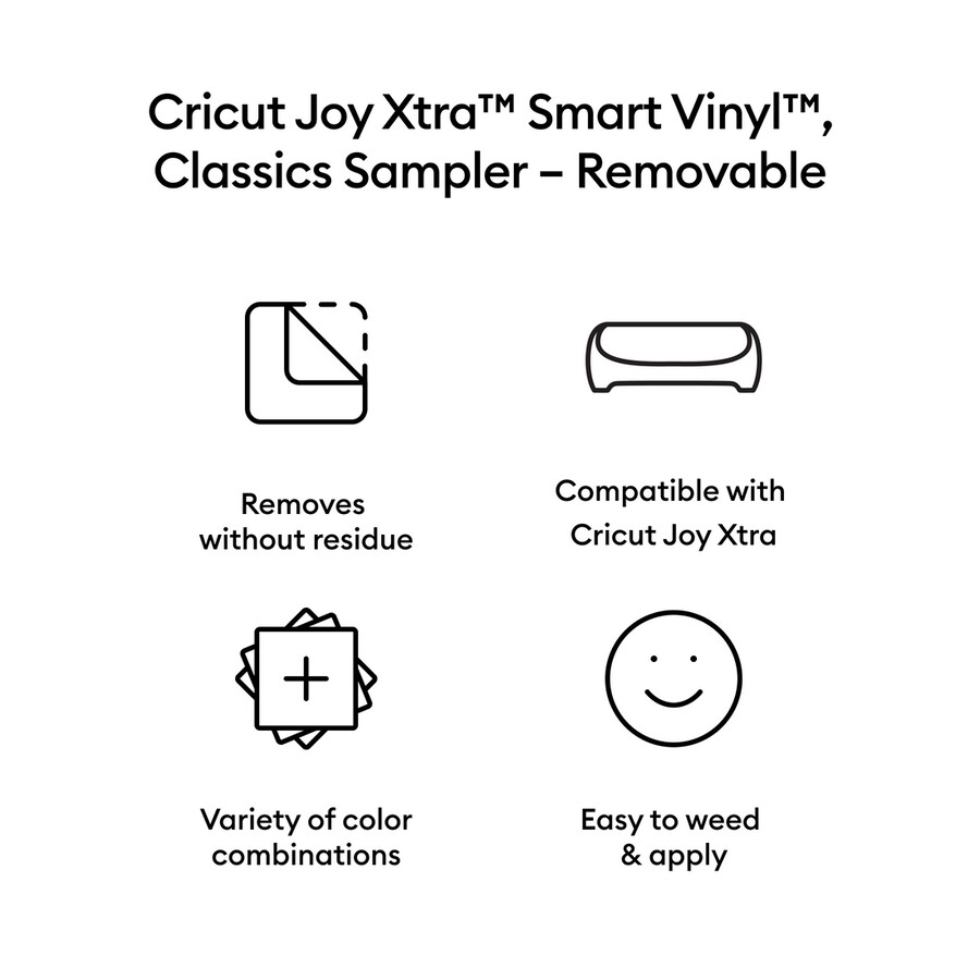 cricut joy xtra smart vinyl – abnehmbares musterset klassiker 3 stück