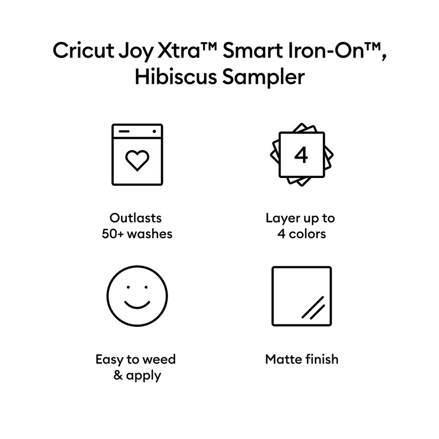 cricut joy xtra smart iron-on sampler hibiskus 3 stück
