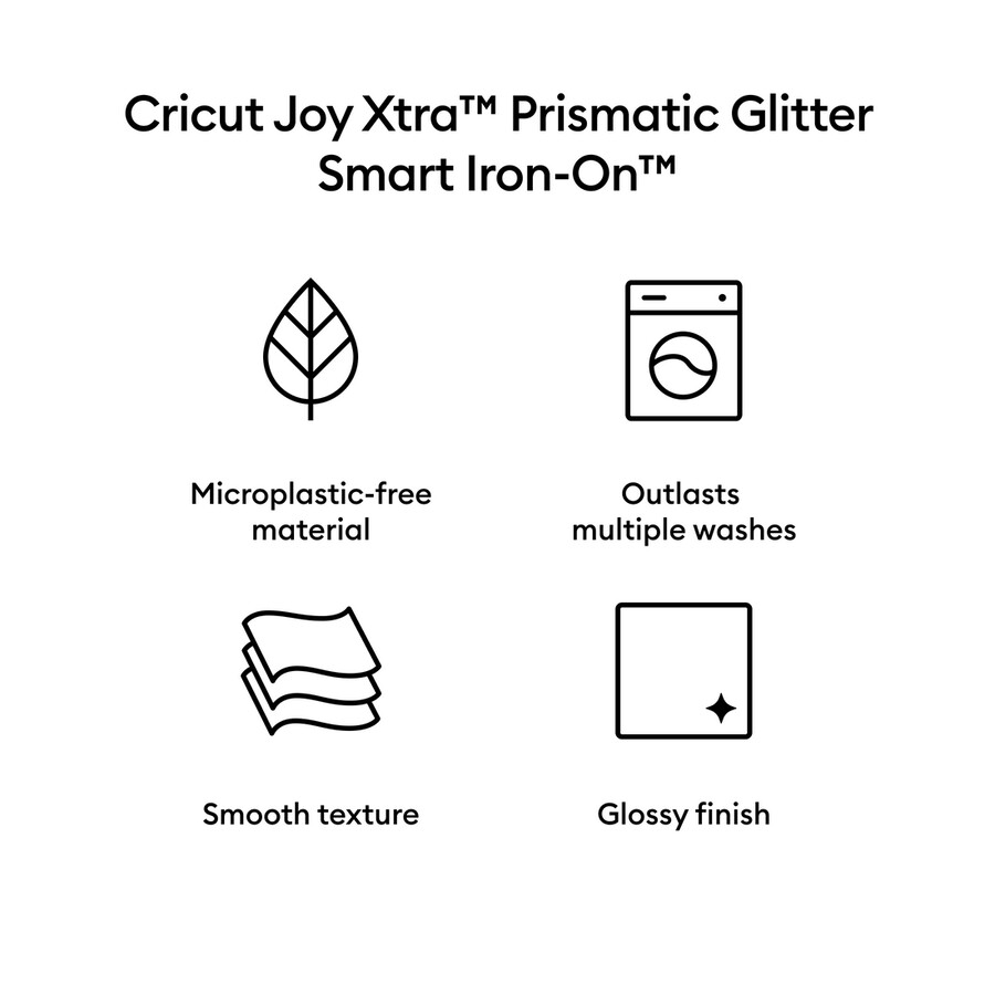 cricut joy xtra prismatic glitter smart iron-on 19 zoll