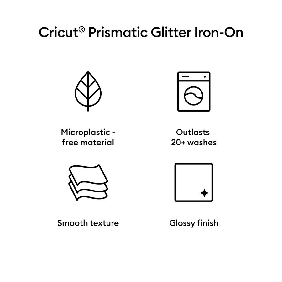 cricut joy xtra prismatic glitter smart iron-on 19 zoll