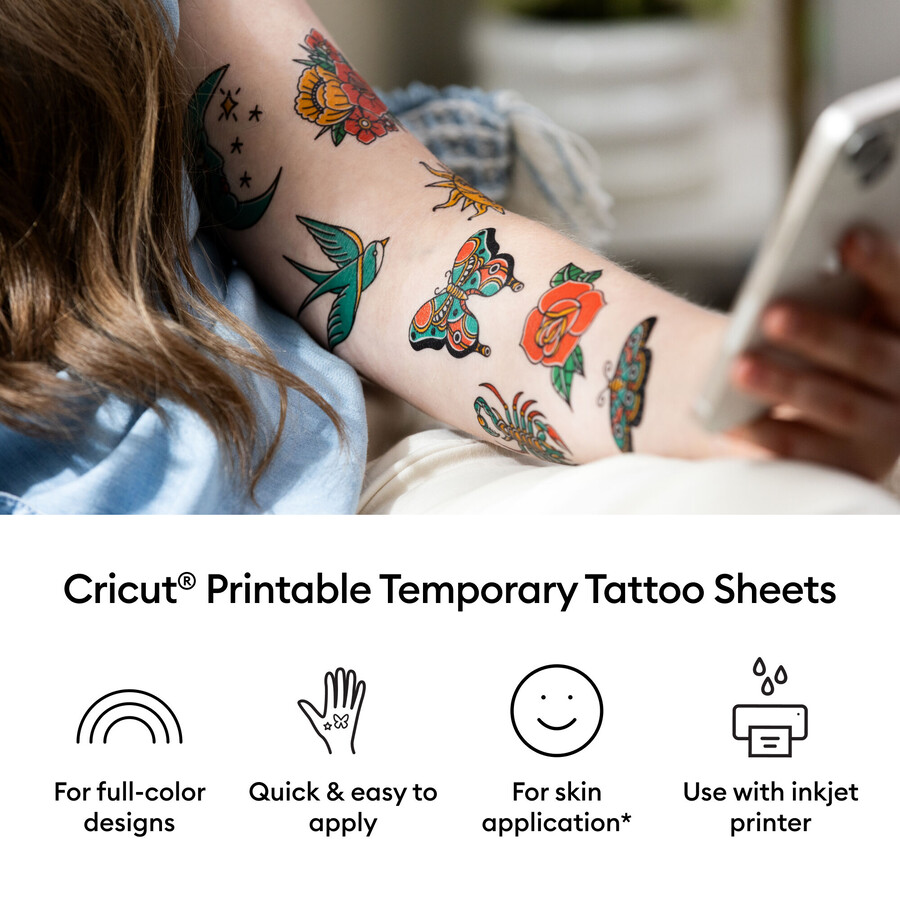 cricut bedruckbare temporäre tattoo-bögen – 85 zoll x 11 zoll 8 stück