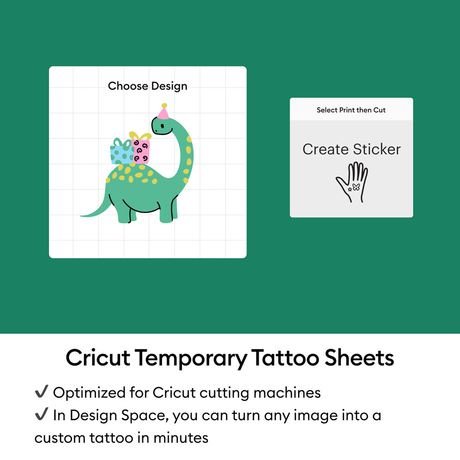 cricut bedruckbare temporäre tattoo-bögen – 85 zoll x 11 zoll 8 stück