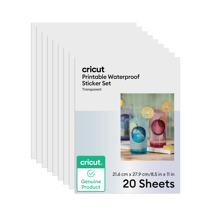 cricut druckbares wasserfestes aufkleber-set – 85 zoll x 11 zoll 20 stück