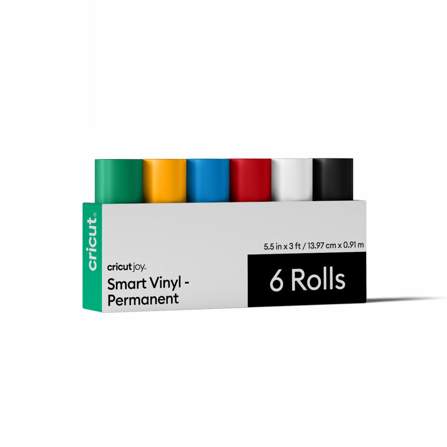 cricut joy smart vinyl mattelose permanent-vinylfolie probierpackung - 55 zoll x 3 fuß 6 stück