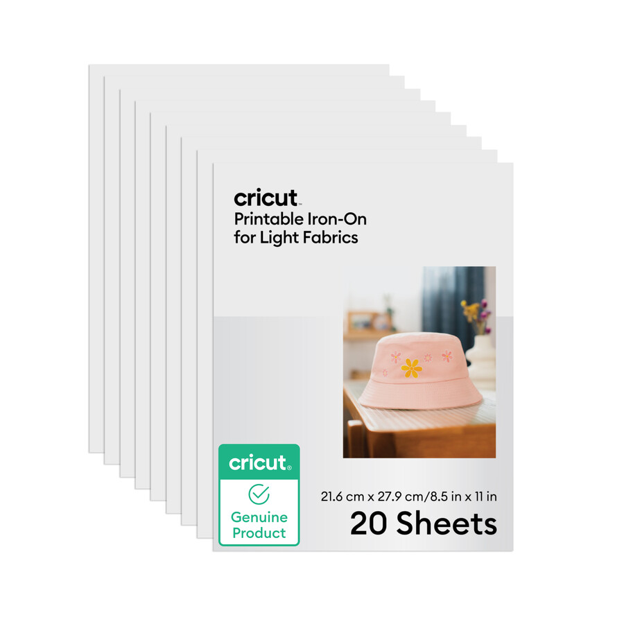 cricut bedruckbare bügelfolie für leichte stoffe - 85 zoll x 11 zoll 20 stück