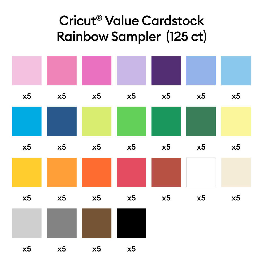 wertvoller karton regenbogen-probierpackung – 85 zoll x 11 zoll 125 stück