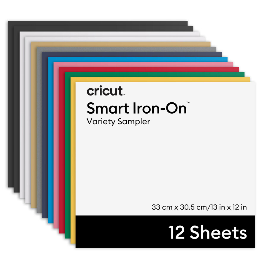 cricut smart iron-on mattenlose transferfolie sortimentspackung - 13 zoll x 12 zoll 12 stück