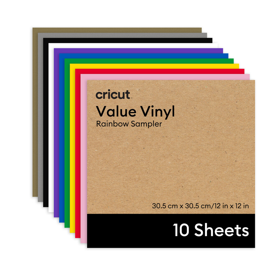 cricut value vinyl regenbogen-sampler - 12 zoll x 12 zoll 10 stück
