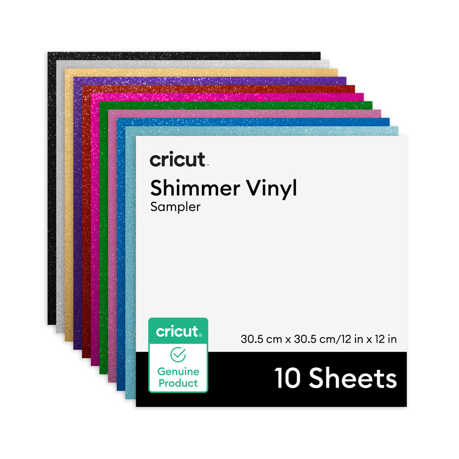 cricut schimmervinyl – permanent party-probierpackung – 12 zoll x 12 zoll 10 stück