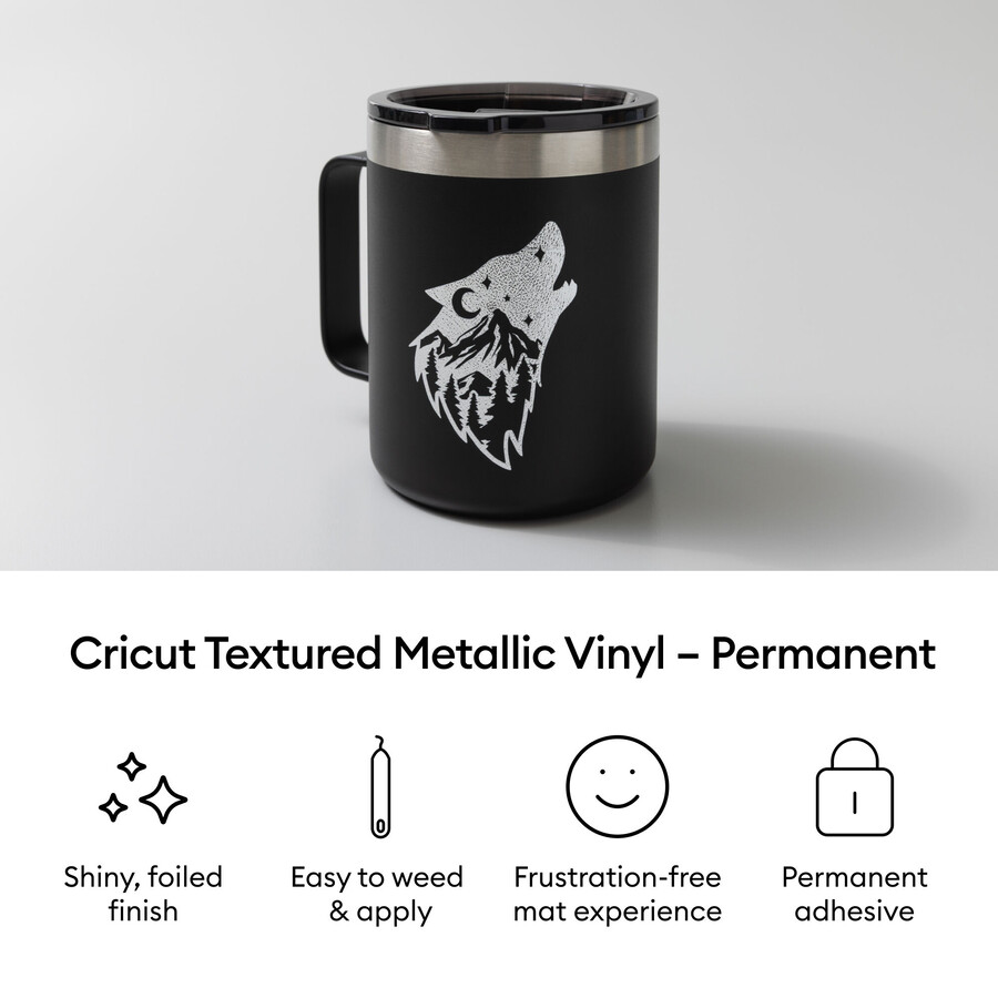 cricut strukturierte metallic-vinylfolie – permanent luxus-probierpackung – 12 zoll x 12 zoll 6 stück