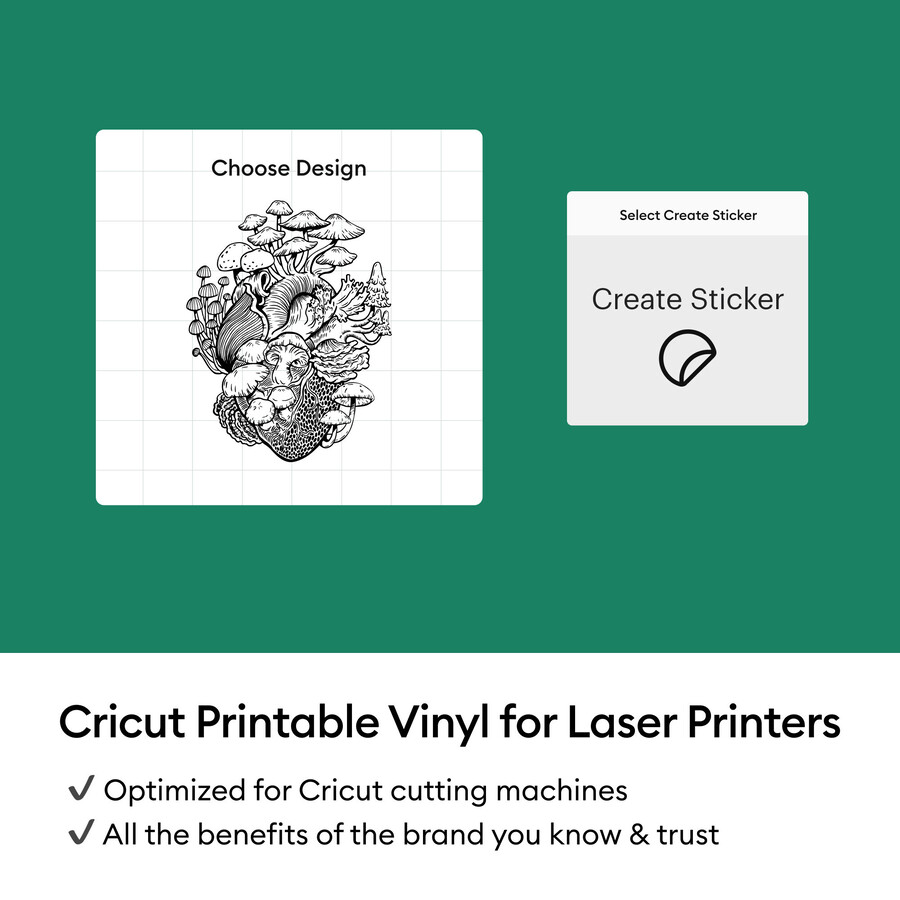 cricut bedruckbare vinylfolie für laserdrucker – 85 zoll x 11 zoll 25 stück