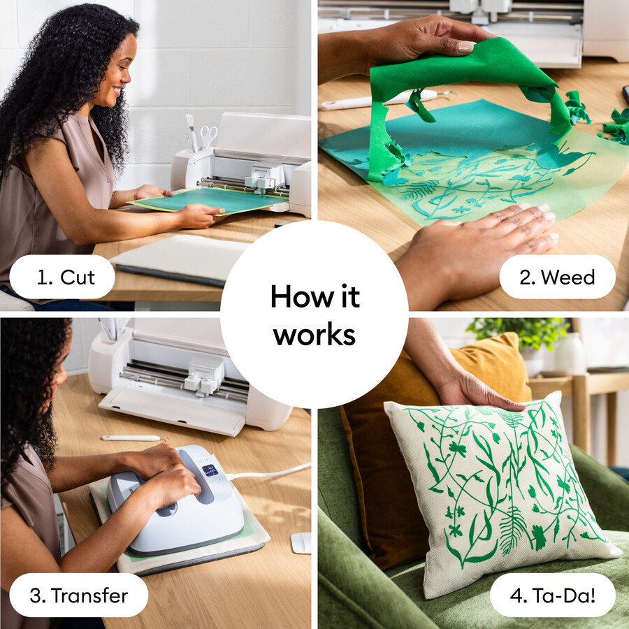 cricut beflockte bügelfolie classics sampler - 12 zoll x 12 zoll 5 stück