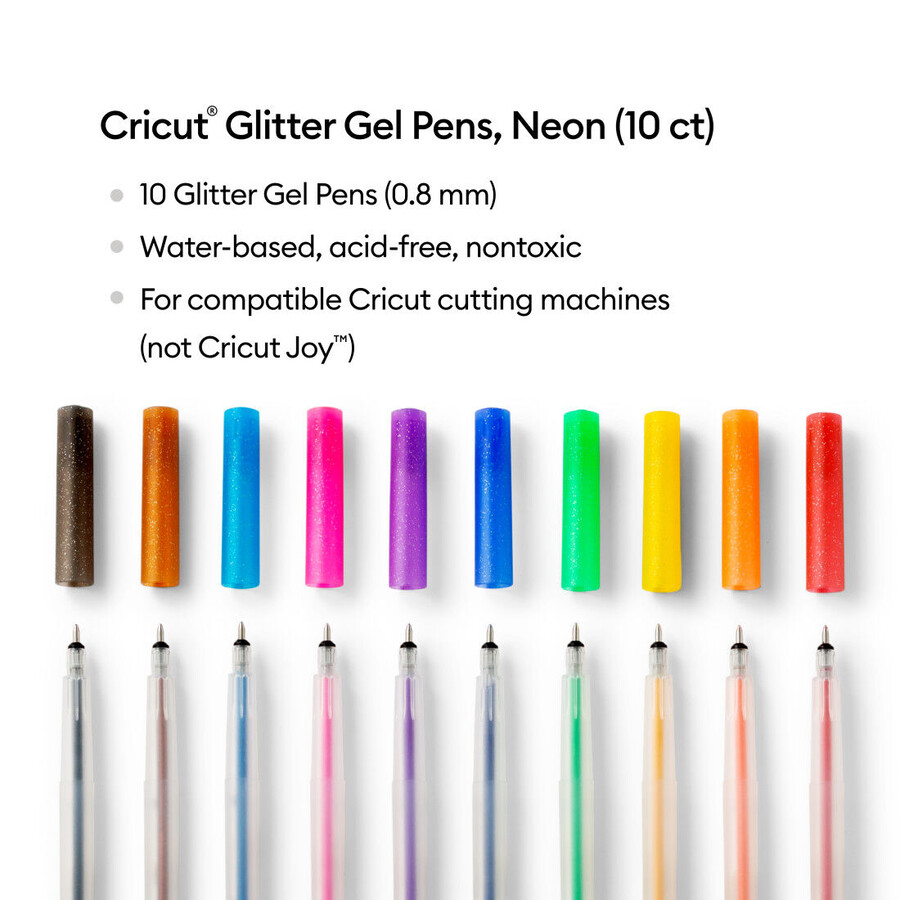 glitzer-gelstifte 08 mm regenbogen 10 stück