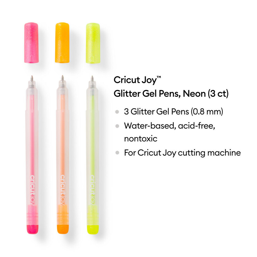 cricut joy glitzer-gelstifte 08 mm neon 3 stück