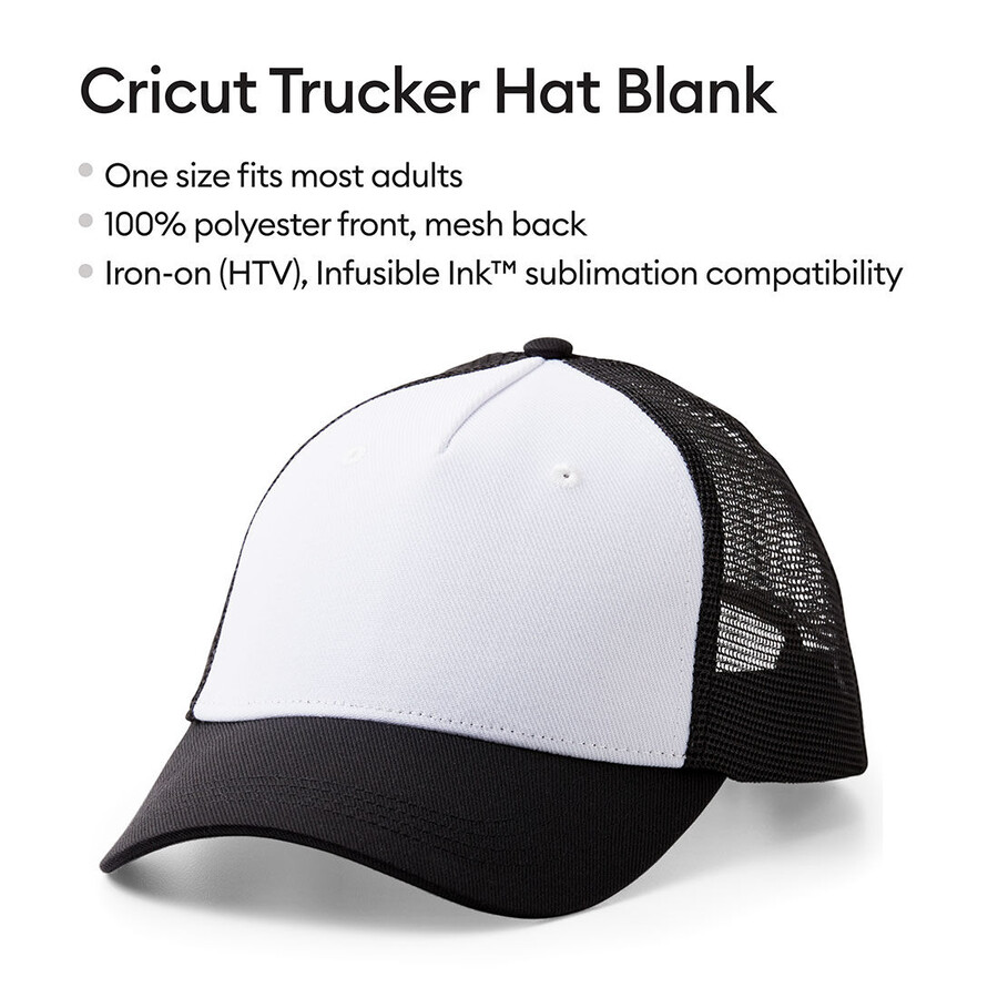 cricut trucker-mütze schwarzweiß