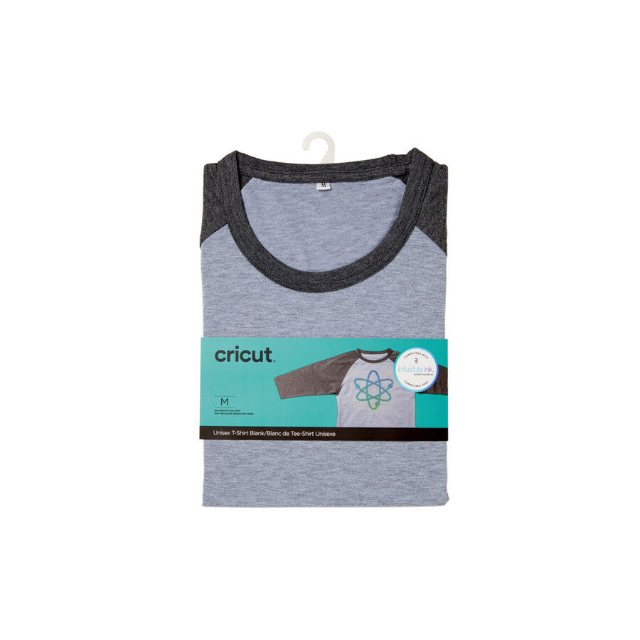 unisex-t-shirt für erwachsene raglan-schnitt unbedruckt in dunkel-hellgrau meliert