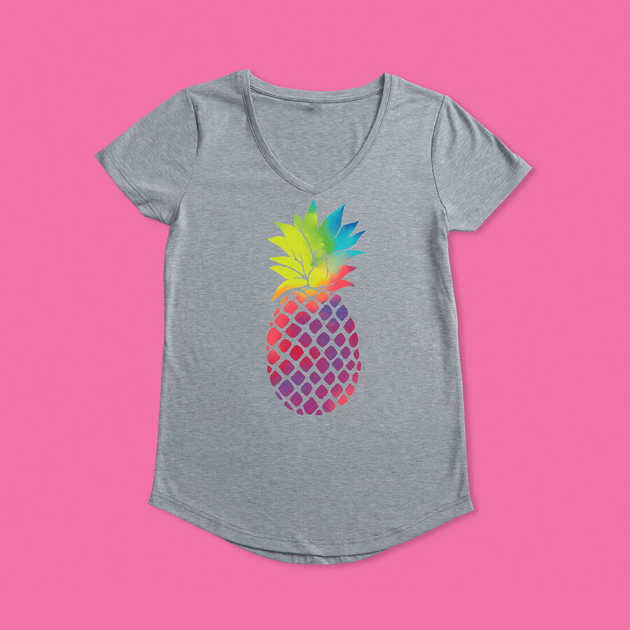damen-t-shirt tailliert v-ausschnitt