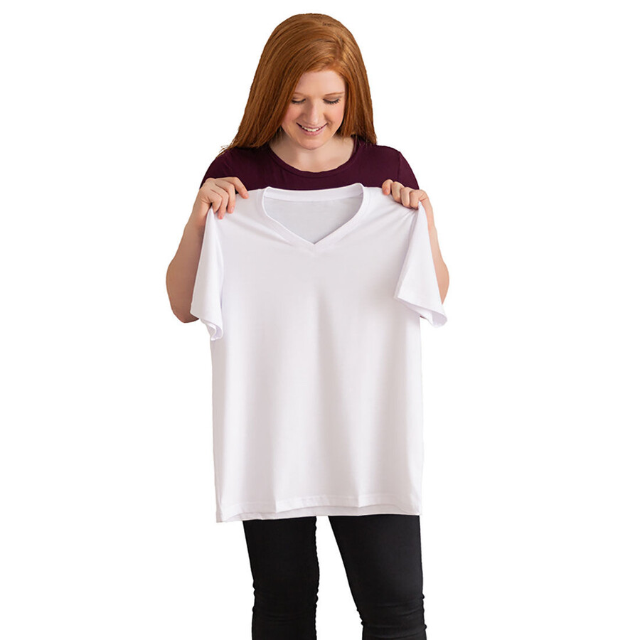 damen-t-shirt unbedruckt v-ausschnitt